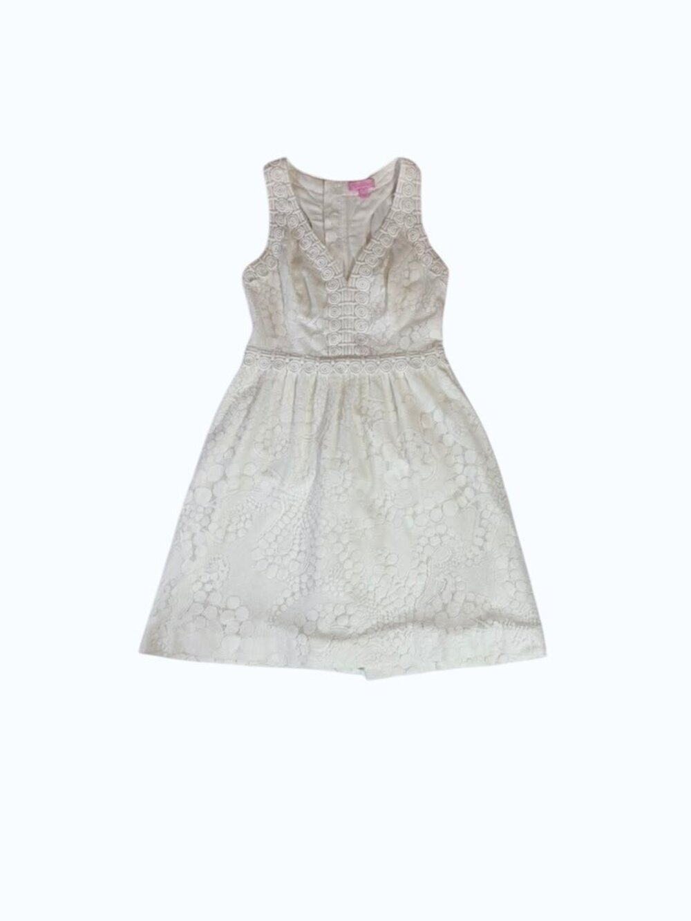 Lilly Pulitzer White Lace Dress Size 2 Classic Feminine Chic.
